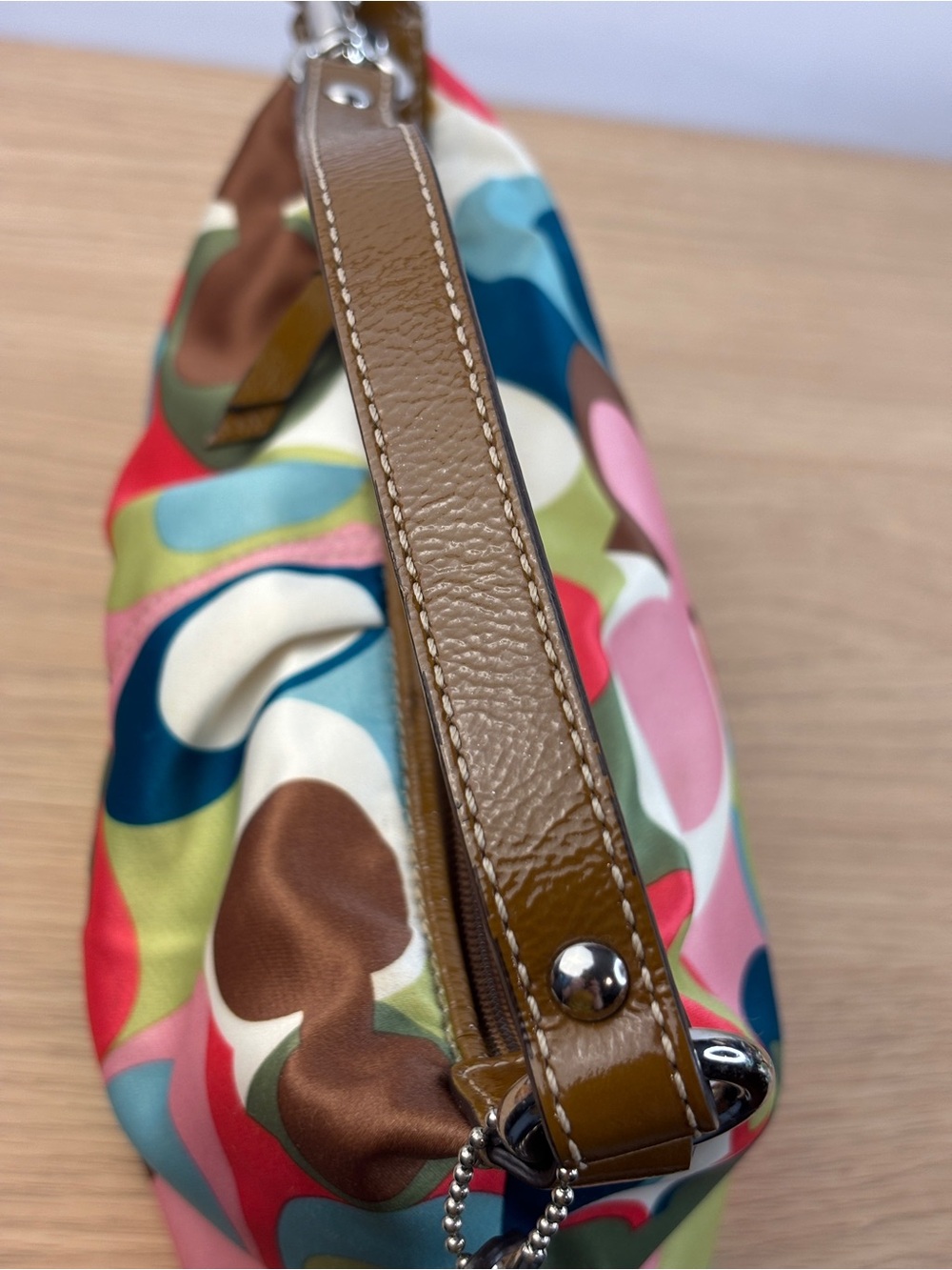 Vintage Coach Y2K Multicolor Scarf Print Mini Bag - Picture 8 of 12